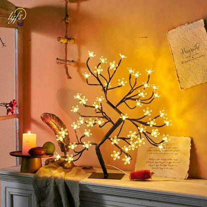 Lumière Sakura - Lampe de table LED Fleurs de Cerisier USB avec Télécommande - Rynova