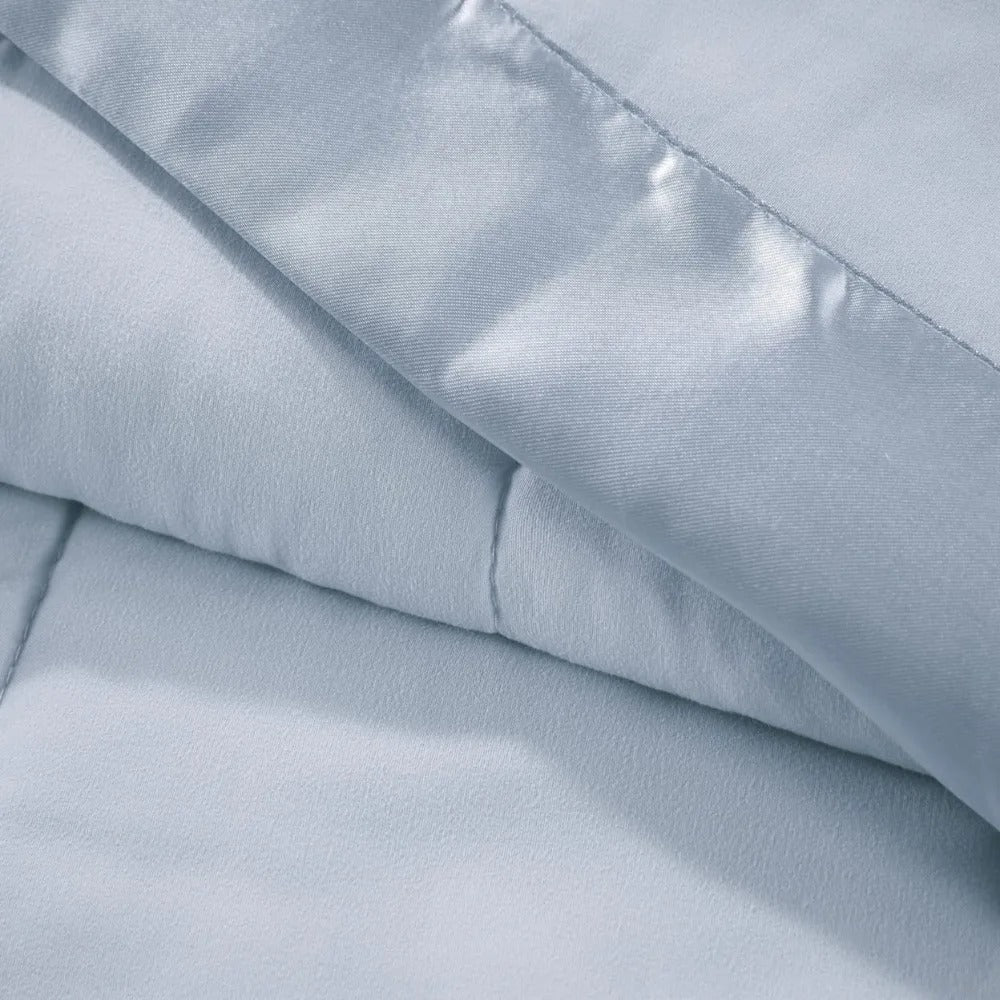 ÉléganceBleue - Couverture Décorative en Polyester avec Bord Satiné - Rynova