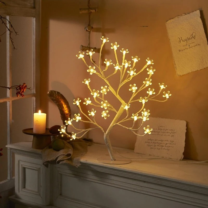 Lumière Sakura - Lampe de table LED Fleurs de Cerisier USB avec Télécommande - Rynova