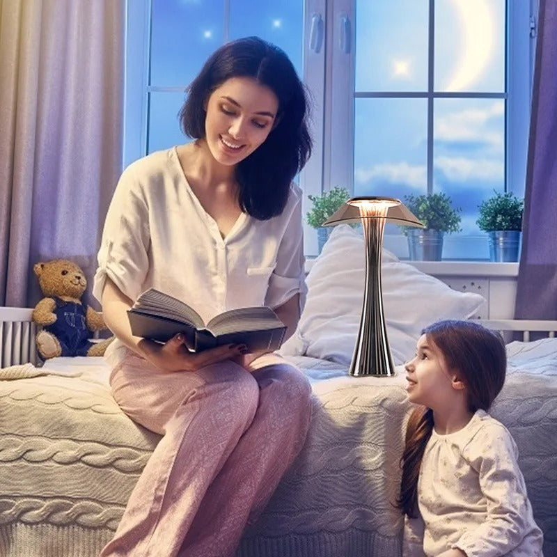 LumièreÉtoile - Lampe de Table LED en Cristal avec Projection Ambiance - Rynova
