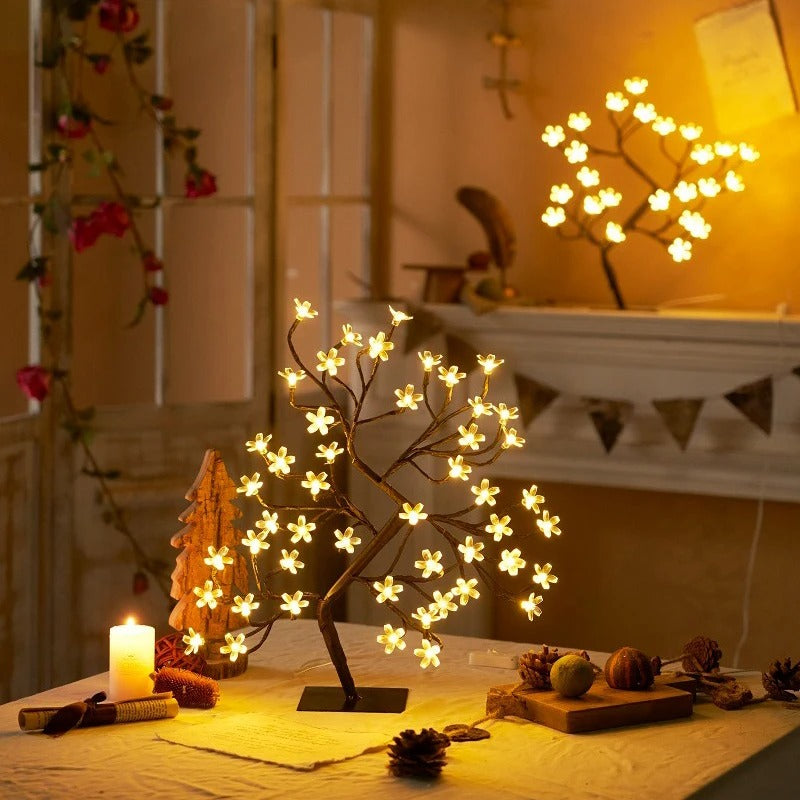 Lumière Sakura - Lampe de table LED Fleurs de Cerisier USB avec Télécommande - Rynova