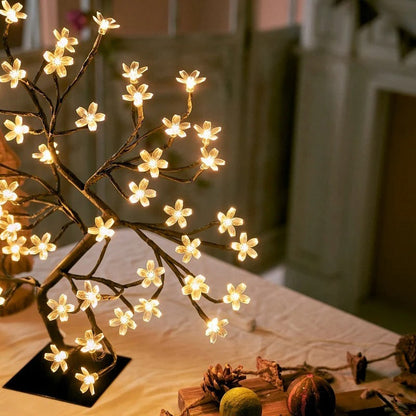 Lumière Sakura - Lampe de table LED Fleurs de Cerisier USB avec Télécommande - Rynova