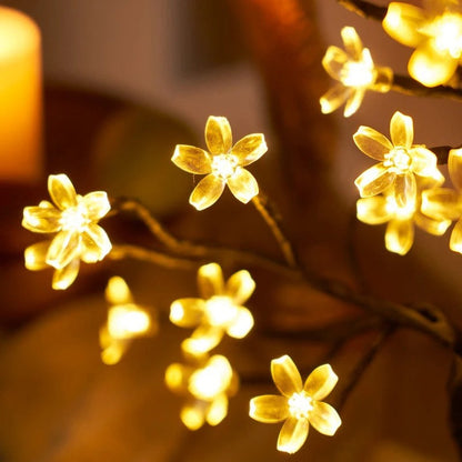 Lumière Sakura - Lampe de table LED Fleurs de Cerisier USB avec Télécommande - Rynova