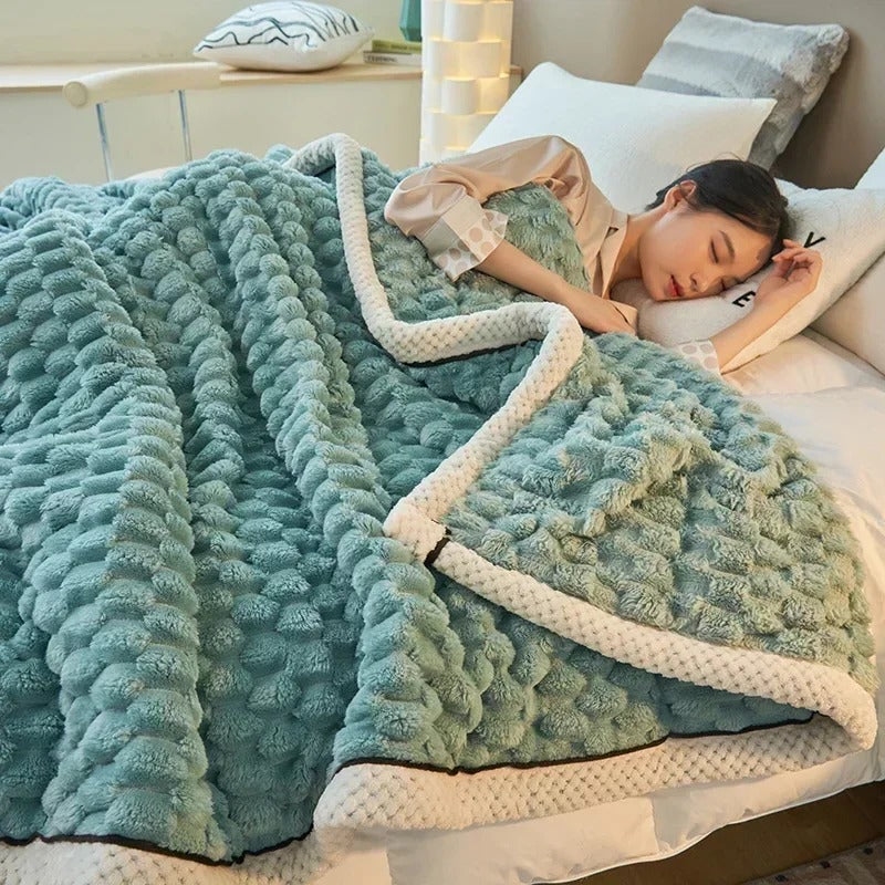 VeluCoral - Couverture Épaisse en Velours d'Automne pour Lit - Rynova