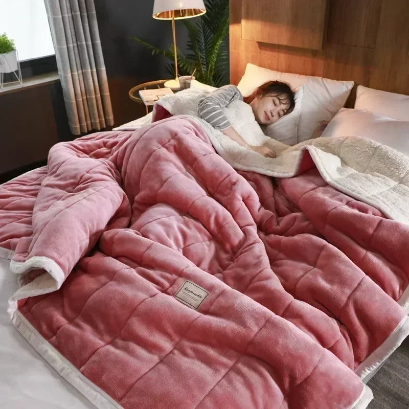 ChaleurDouce - Couverture en Fleece Coral pour l'Automne et l'Hiver - Rynova
