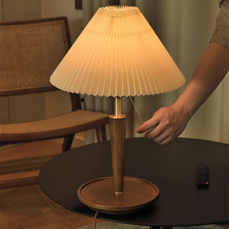 ÉléganceBois – Lampe de Table en Bois Plissé - Rynova