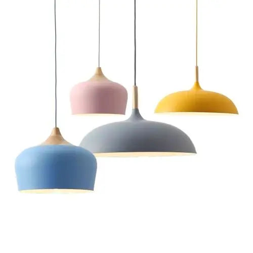 LumiBois - Suspension Métal et Bois aux Douces Teintes Pastel - Rynova