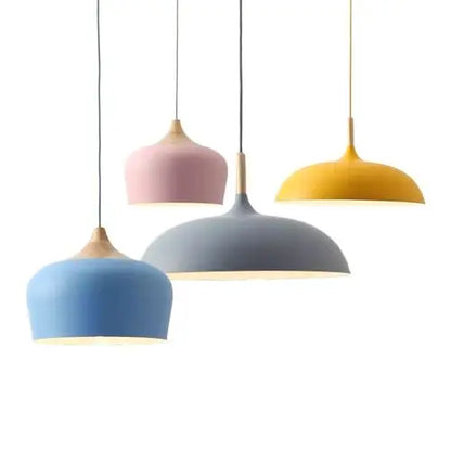 LumiBois - Suspension Métal et Bois aux Douces Teintes Pastel - Rynova