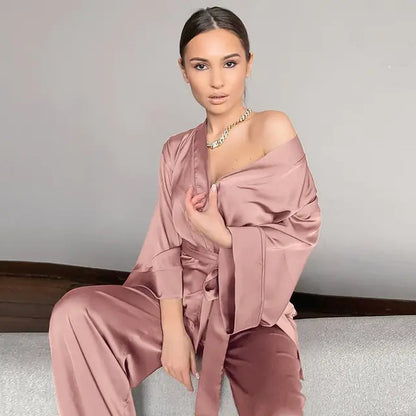 RêveVelours - Ensemble de Nuit Satiné 2 Pièces - Rynova