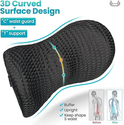 ConfortDos - Coussin de Soutien Lombaire Ergonomique en Mousse à Mémoire - Rynova
