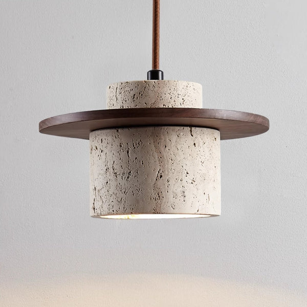 ÉliteTravertin - Lustre en Travertin Élégant - Rynova
