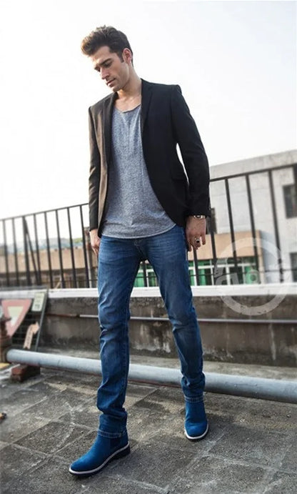 ClassiqueChic – Bottes Chelsea en Daim pour Hommes - Rynova